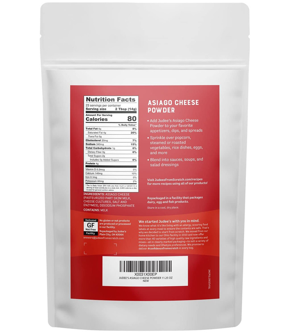 Judeeã¢ÂS Asiago Cheese Powder 11.25 Oz- Gluten-Free And Nut-Free - Use In Seasonings And Salad Dressings - Great For Dips, Spreads And Sauces - Made In Usa