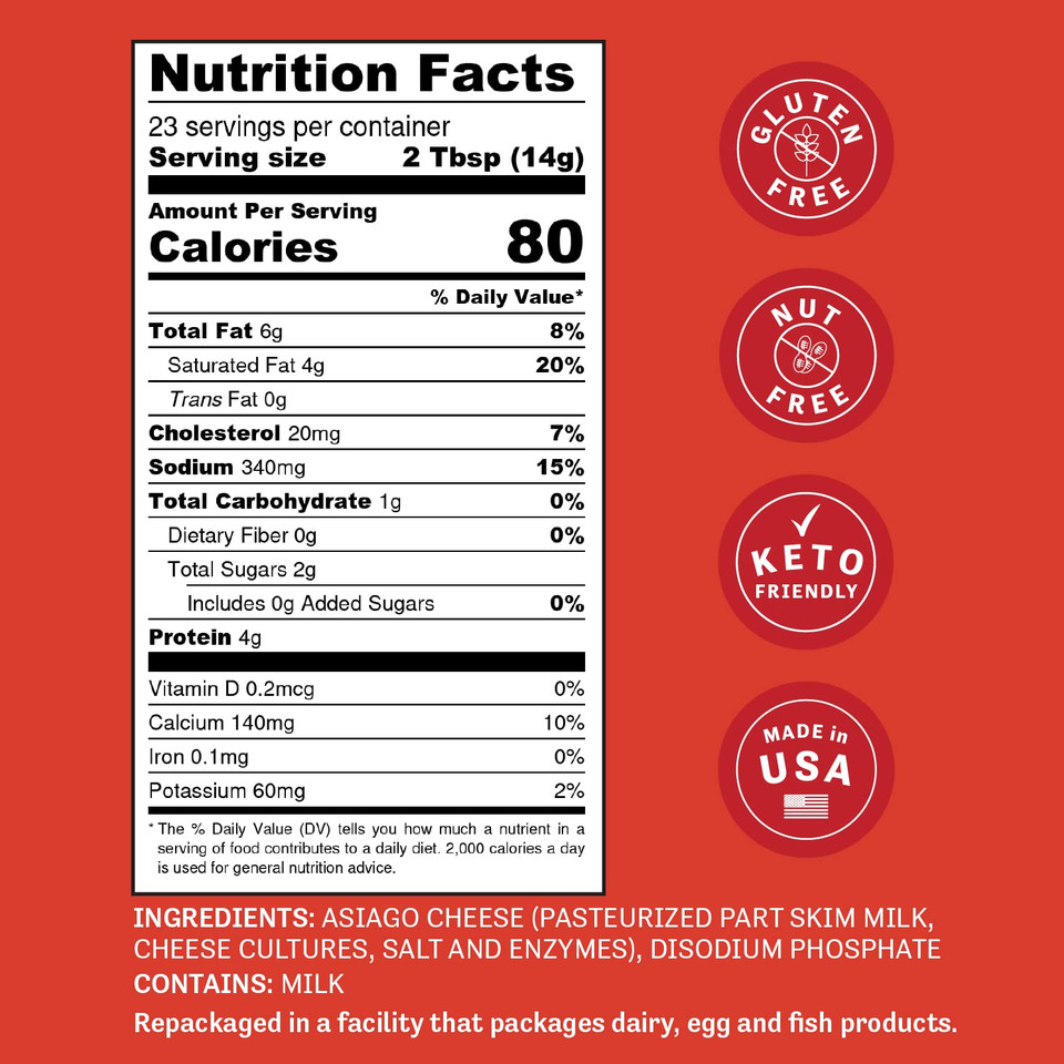 Judeeã¢ÂS Asiago Cheese Powder 11.25 Oz- Gluten-Free And Nut-Free - Use In Seasonings And Salad Dressings - Great For Dips, Spreads And Sauces - Made In Usa