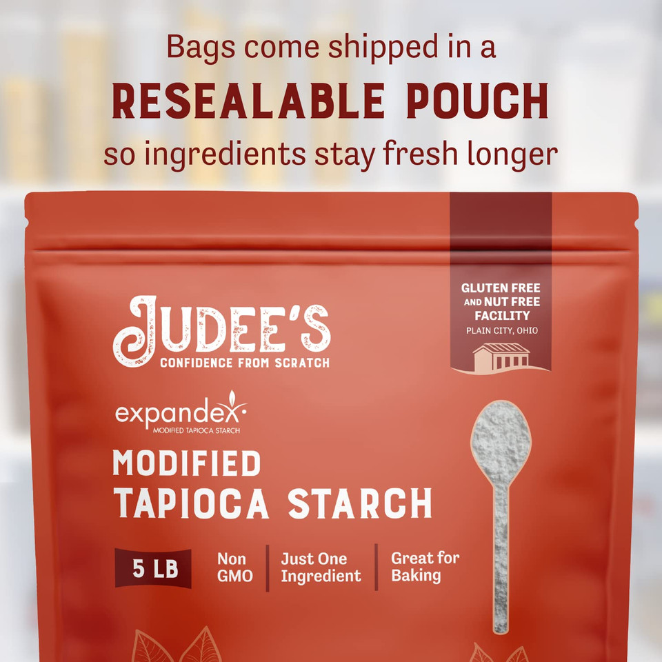 Judeeã¢ÂS Expandex Modified Tapioca Starch 5 Lb - 100% Non-Gmo, Gluten-Free & Nut-Free - Usa Packaged - Thickens And Enhances Texture - Great For Making Tortillas, Bread, And Bagels