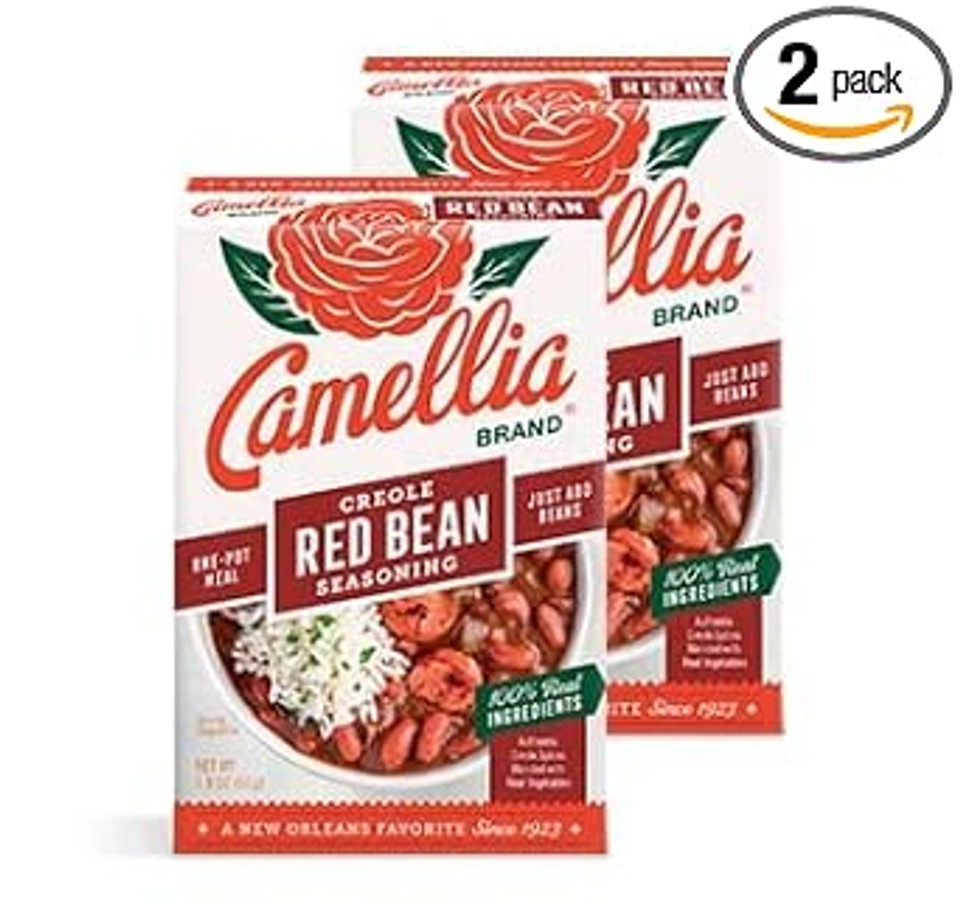 Camellia Brand Creole Red Bean Seasoning Mix, Authentic Louisiana Flavor (Twin Pack)