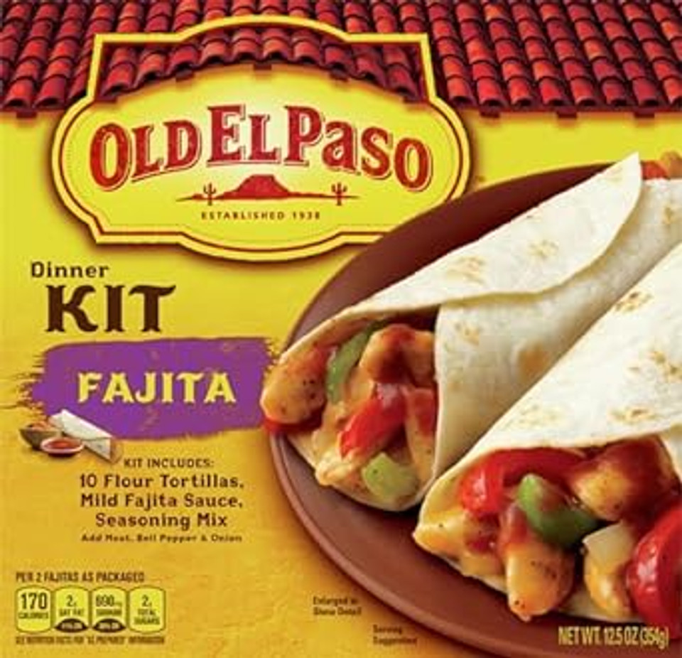 Old El Paso Fajita Dinner Kit With Flour Tortillas, Mild Fajita Sauce & Seasoning Mix, 12.5 Oz