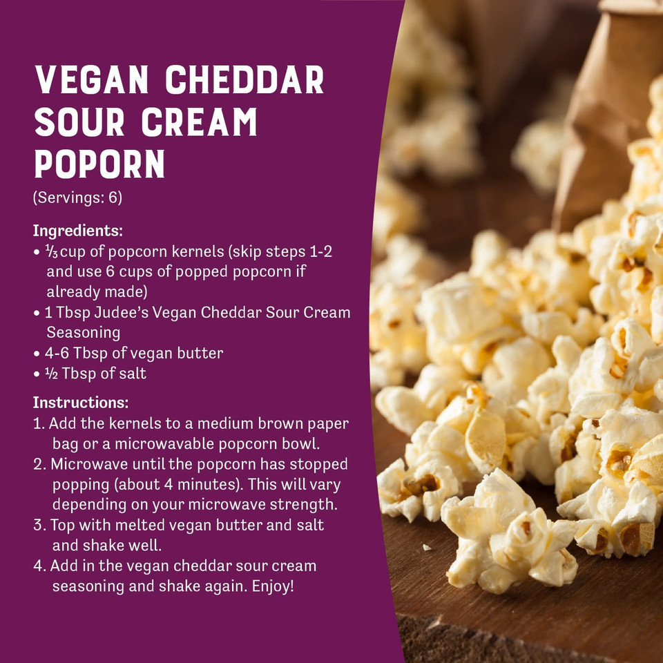 Judee'S Vegan Cheddar And Sour Cream Seasoning 4 Oz - Great For Salad Dressings And Dips - Add To Soups, Stews, Or Chilis - Sprinkle Over French Fries And Appetizers - Gluten-Free And Nut-Free