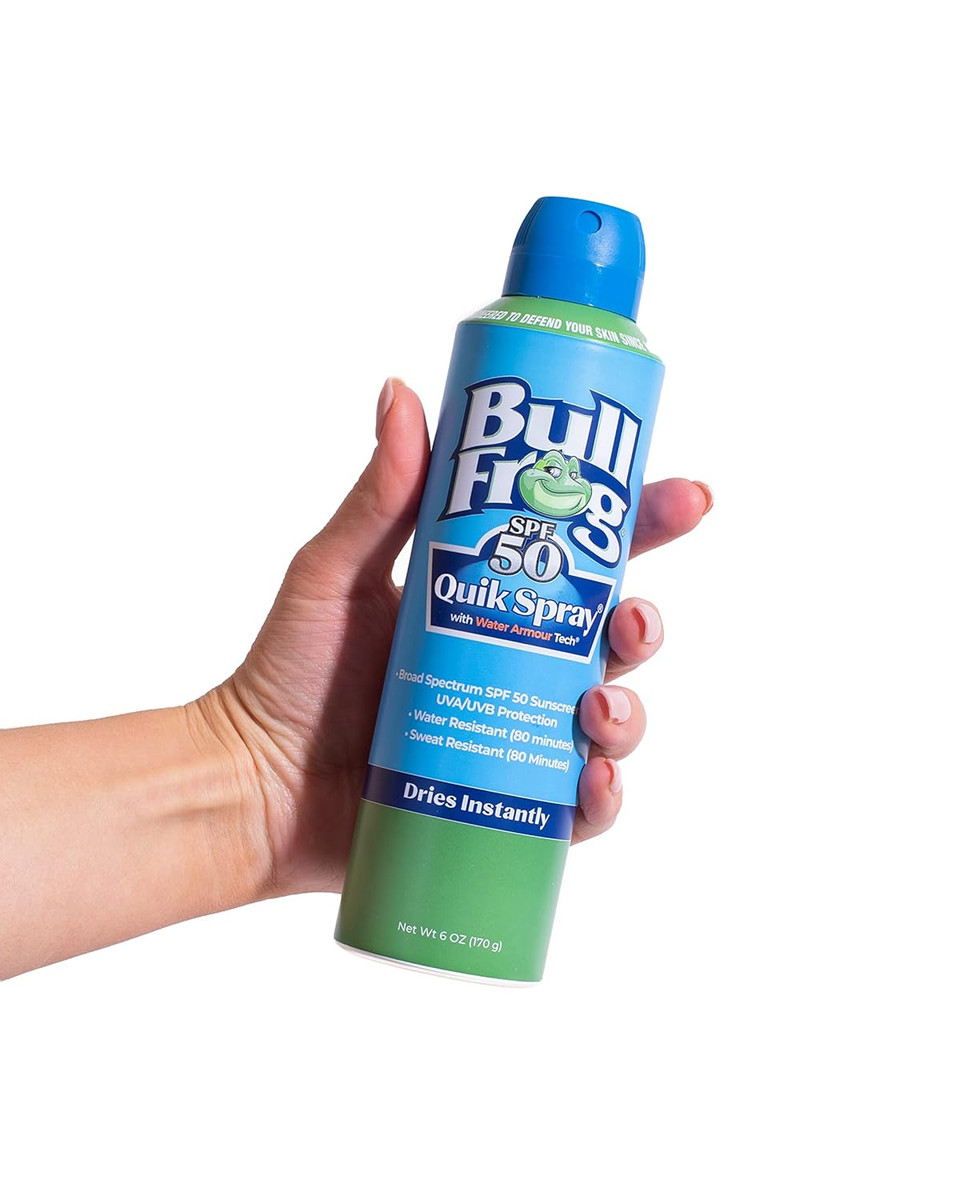 Bullfrog Quik Spray Sunscreen Spf 50 | Oxybenzone & Octinoxate Free | Broad Spectrum Moisturizing Uva/Uvb, 6Oz