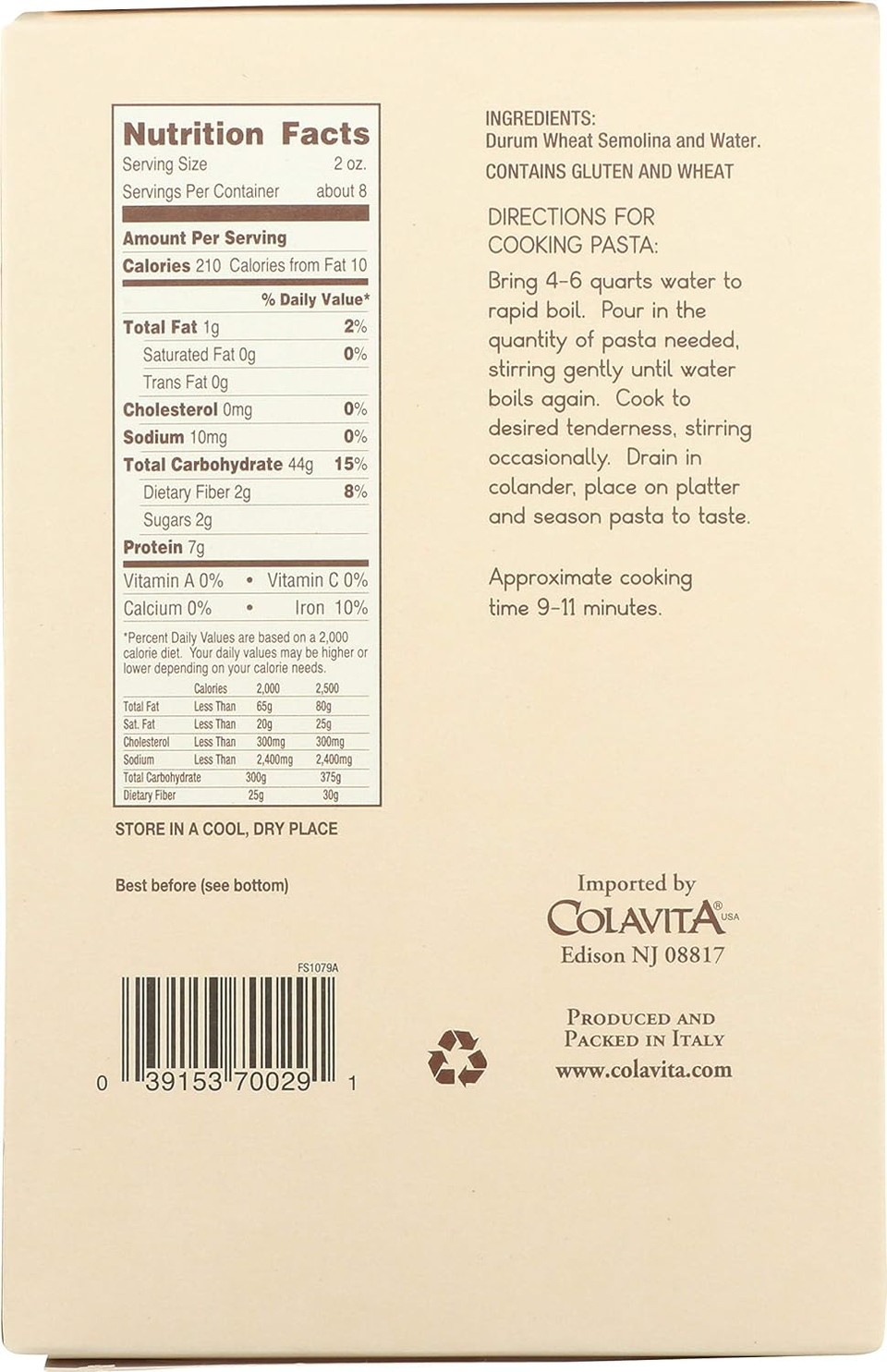 Dal Raccolto Bronze Die Pasta - Fusilli, 1 Lb Box