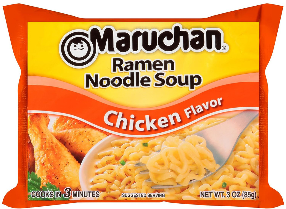 Maruchan Ramen Variety 12 Pack, 4 Flavors + By The Cup Microwavable Soup Bowl