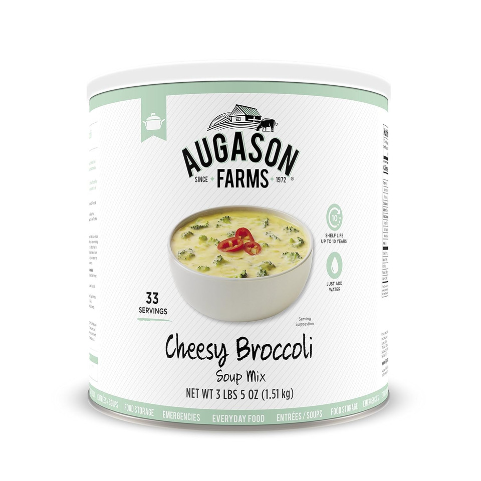 Augason Farms Cheesy Broccoli Soup Mix Can, 54 Oz
