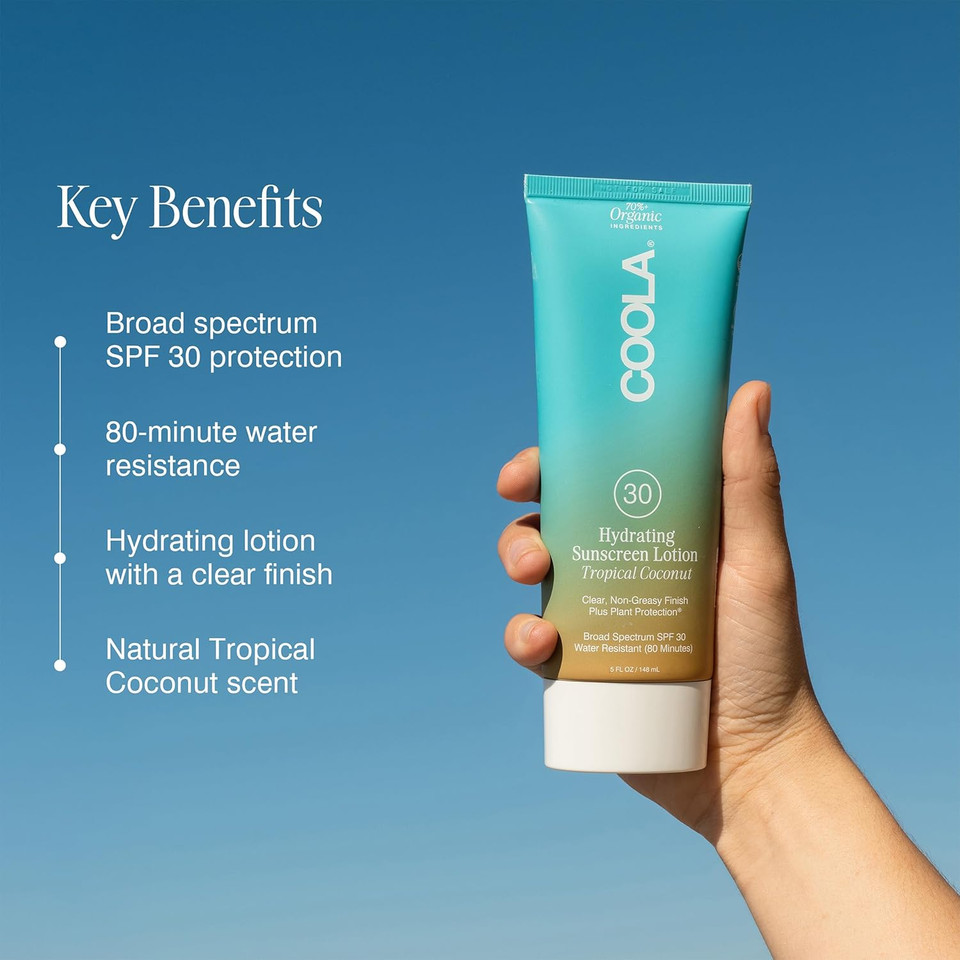 Coola Organic Sunscreen Spf 30 Sunblock Body Lotion, Dermatologist Tested Skin Care For Daily Protection, Vegan And Gluten Free, 5 Fl Oz