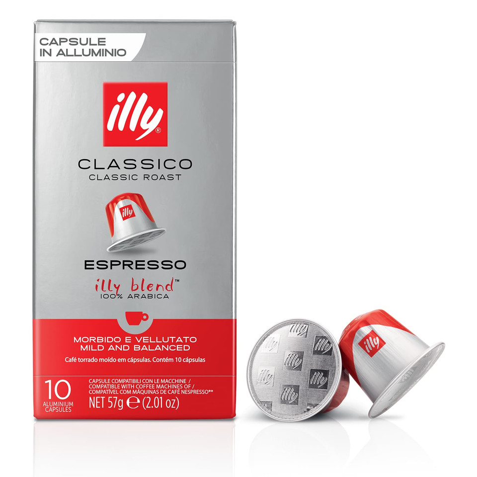 Illy Espresso Compatible Capsules - Single-Serve Coffee Capsules & Pods - Classico Roast - Notes Of Caramel, Orange Blossom & Jasmine Coffee Pods - For Nespresso Coffee Machines  10 Count