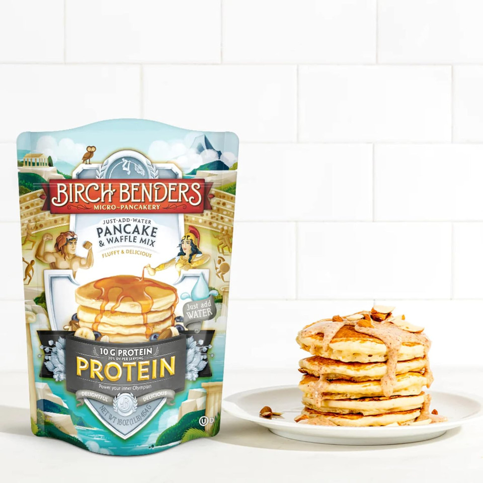 Performance Protein Pancake And Waffle Mix With Whey Protein By Birch Benders, 10 Grams Protein Per Serving, 1 Pound (Pack Of 3)