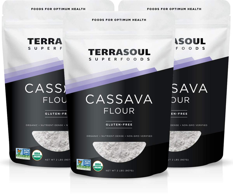 Terrasoul Superfoods Organic Cassava Flour, 6 Lbs (3 Pack) - Tested Gluten-Free | Smooth Texture | Wheat Flour Substitute
