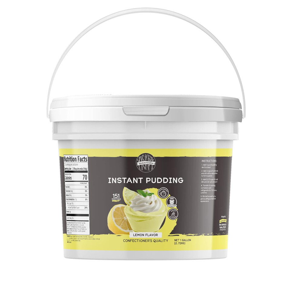 Birch & Meadow Chocolate & Lemon Pudding Mix Bundle, 1 Gallon Buckets, Desserts & Snacks, Bulk Mixes