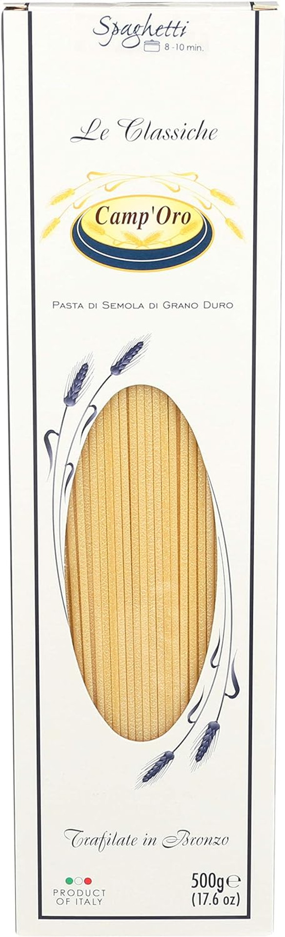 Camp'Oro Le Classiche: Classic Spaghetti Italian Pasta, Bronze Die Cut For Authentic Texture - 17.6 Ounce (Pack Of 12)