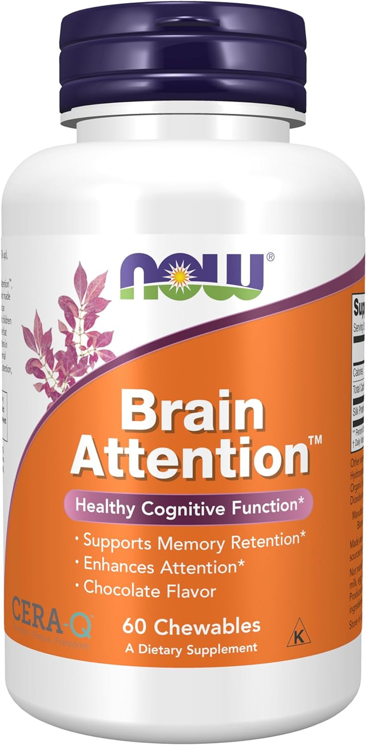 Now Supplements, Brain Attentionã¢Â With Cera-Qã¢Â, Healthy Cognitive Function*, 60 Chewables