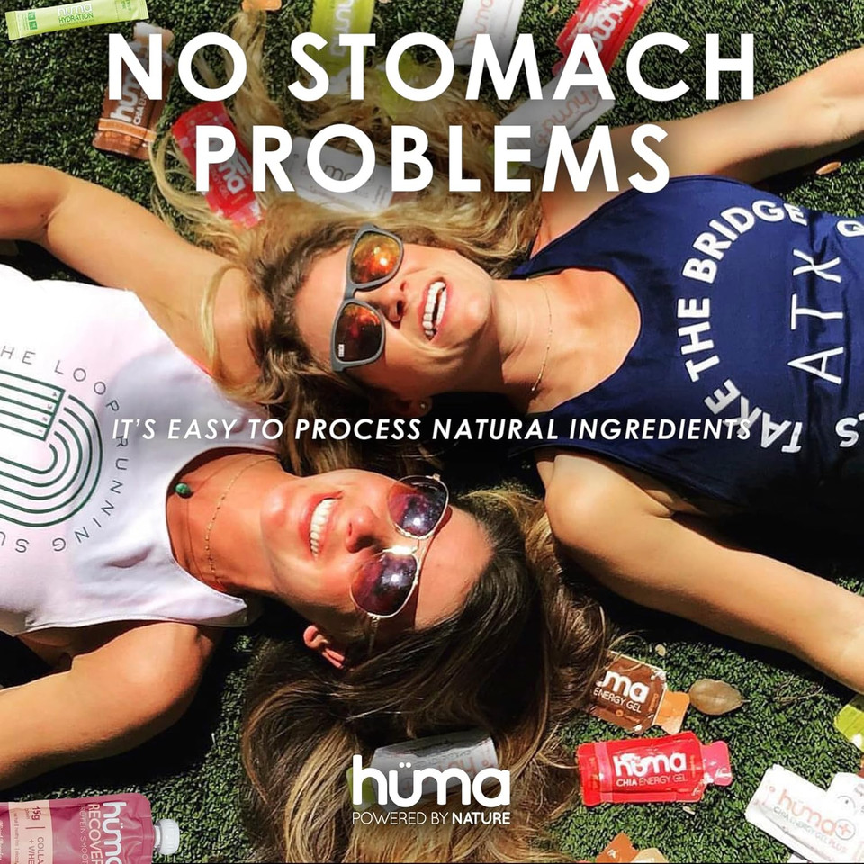 Huma Plus (Double Electrolytes) - Chia Energy Gel, Blackberry Banana, 12 Gels - Stomach Friendly, Real Food Energy Gels