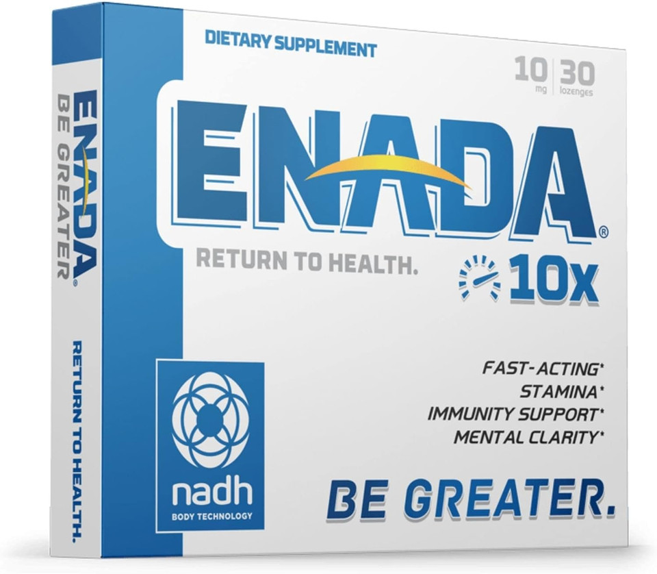 Enada 10X Nadh Supplement With Fast Acting Formula For Active Lifestyle | Natural Energy Booster Great For Jet Lag, Athletic Performance & Studying | Improves Stamina And Mental Clarity | 30 Lozenge Enada 10X Nadh Supplement With Fast Acting Formula For Active Lifestyle | Natural Energy Booster Great For Jet Lag, Athletic Performance & Studying | Improves Stamina And Mental Clarity | 30 Lozenge