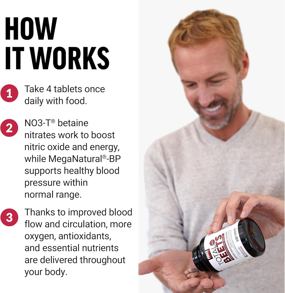 Force Factor Total Beets Blood Pressure Support With Grape Seed Extract And Non Gmo Beet Root Powder For Heart Health, Circulation, & Blood Flow, 120 Count Force Factor Total Beets Blood Pressure Support With Grape Seed Extract And Non Gmo Beet Root Powder For Heart Health, Circulation, & Blood Flow, 120 Count