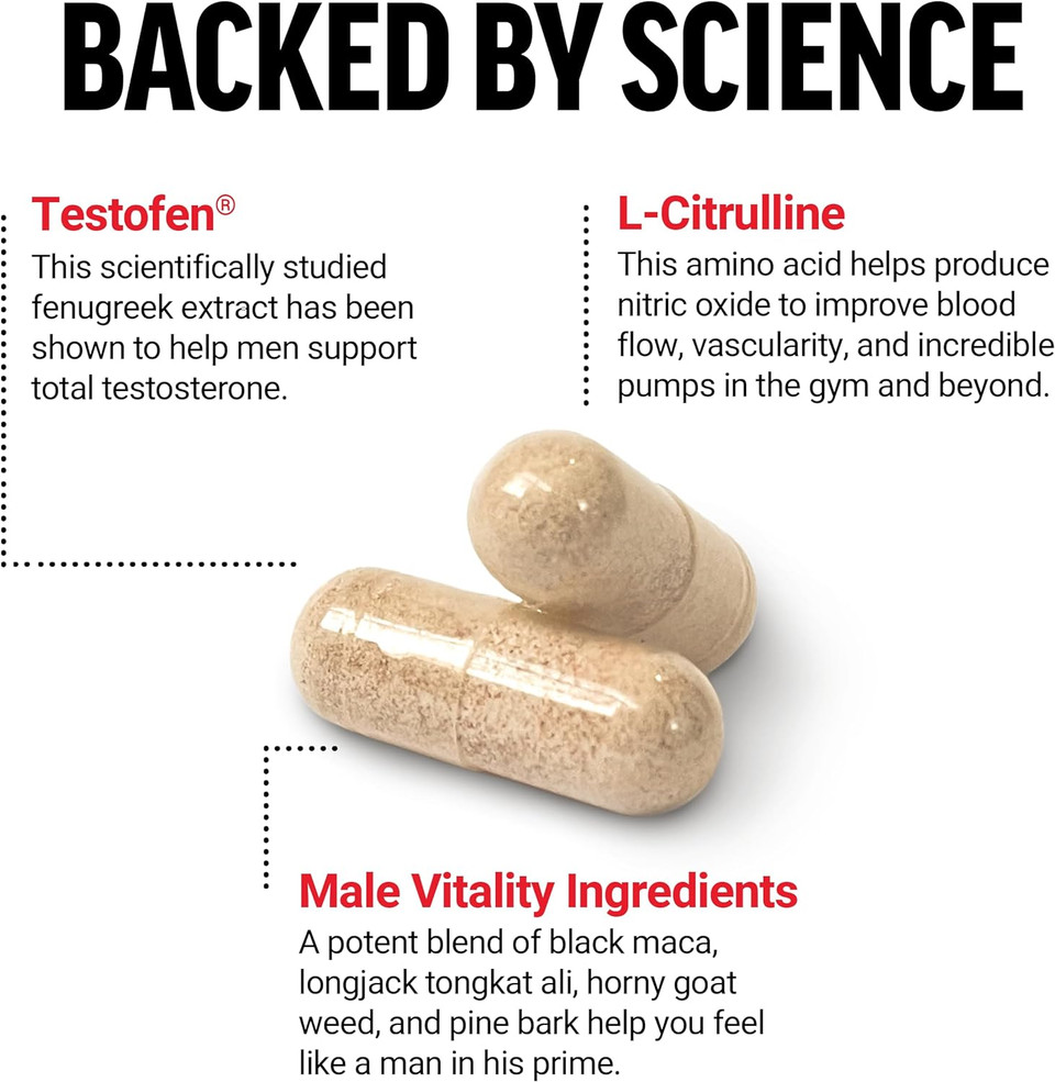 Force Factor Test X180 Alpha V2 T-Support For Men, T-Supplement To Help Build Strength, Boost Nitric Oxide, And Support Daily Performance, 120 Tablets