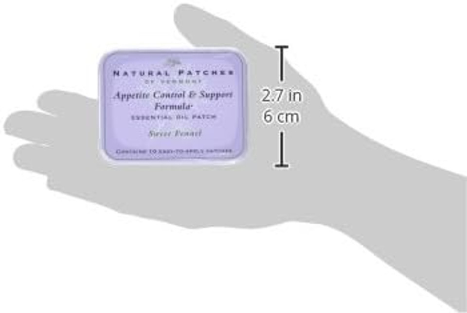 Natural Patches Of Vermont Appetite Suppressant Essential Oil Body Patches, Sweet Fennel, 10-Count Tin