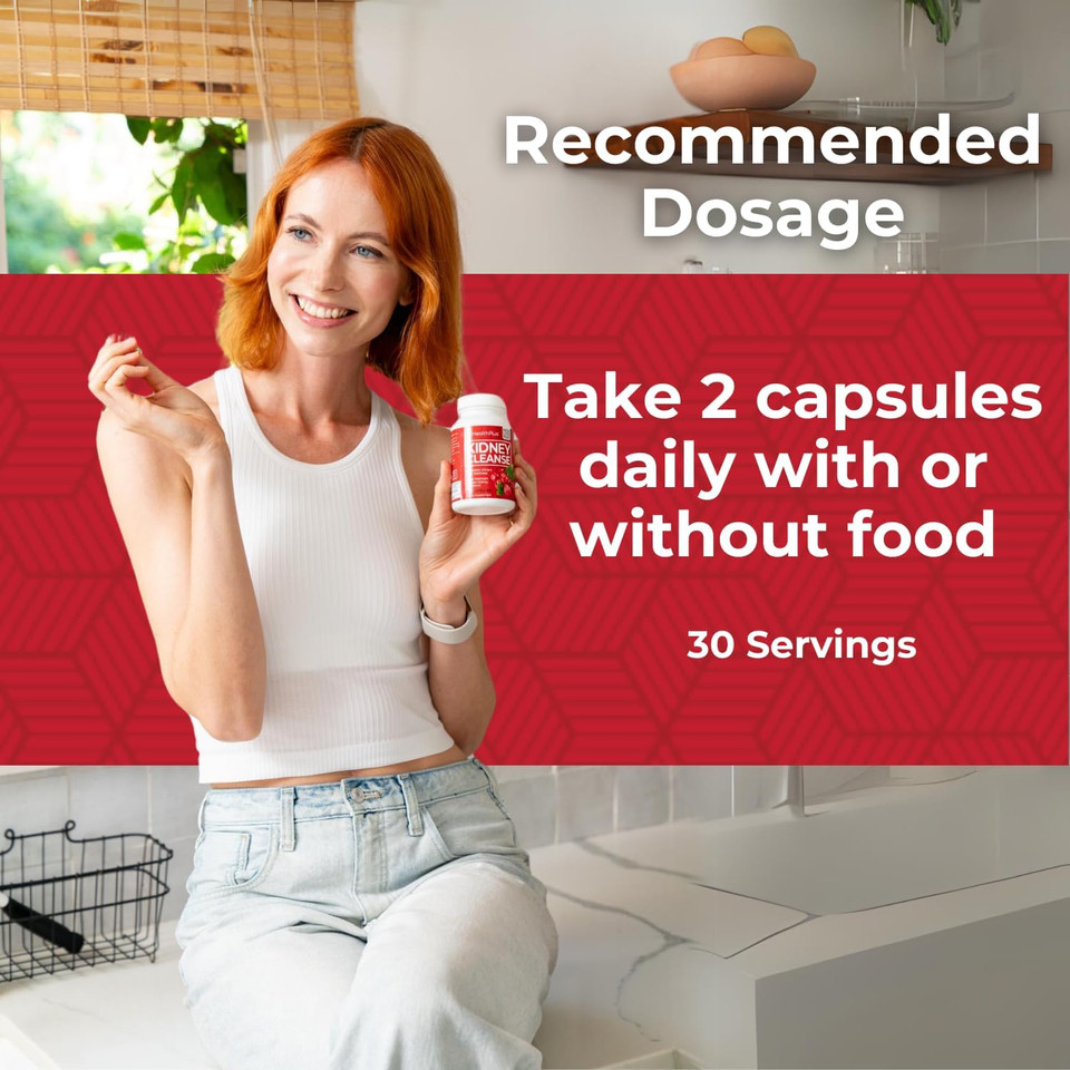 Health Plus Advanced Kidney Cleanse With Cranberry Extract, Turmeric Root And Coq10, Helps Support Healthy Kidney Function & Urinary Tract Wellness, 60 Capsules Health Plus Advanced Kidney Cleanse With Cranberry Extract, Turmeric Root And Coq10, Helps Support Healthy Kidney Function & Urinary Tract Wellness, 60 Capsules
