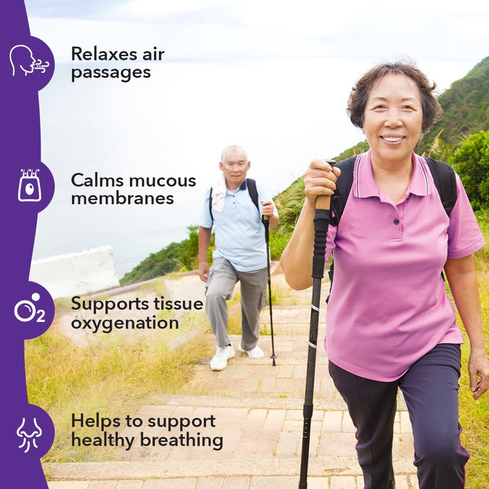 Lung Capaci-T - Respiratory Support Supplement - Coq10, N-Acetyl Cysteine, Boswellia, Eucalyptus, Mullein, Green Tea, Nettle & Peppermint - Increases Oxygen Capacity & Reduces Mucus - 90 Capsules