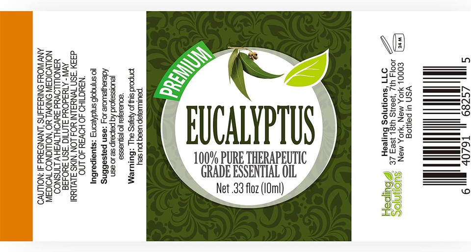 Healing Solutions 10Ml Oils - Eucalyptus Essential Oil - 0.33 Fluid Ounces