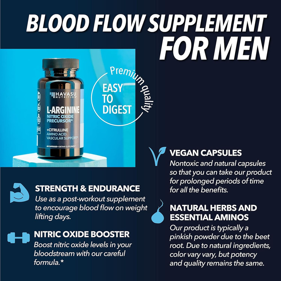 L Arginine Nitric Oxide Supplement | Male Health Supplement Formulated With L-Arginine And L Citrulline And Beet Root Powder | Endurance And Performance | 1 Month Supply Non-Gmo Capsules