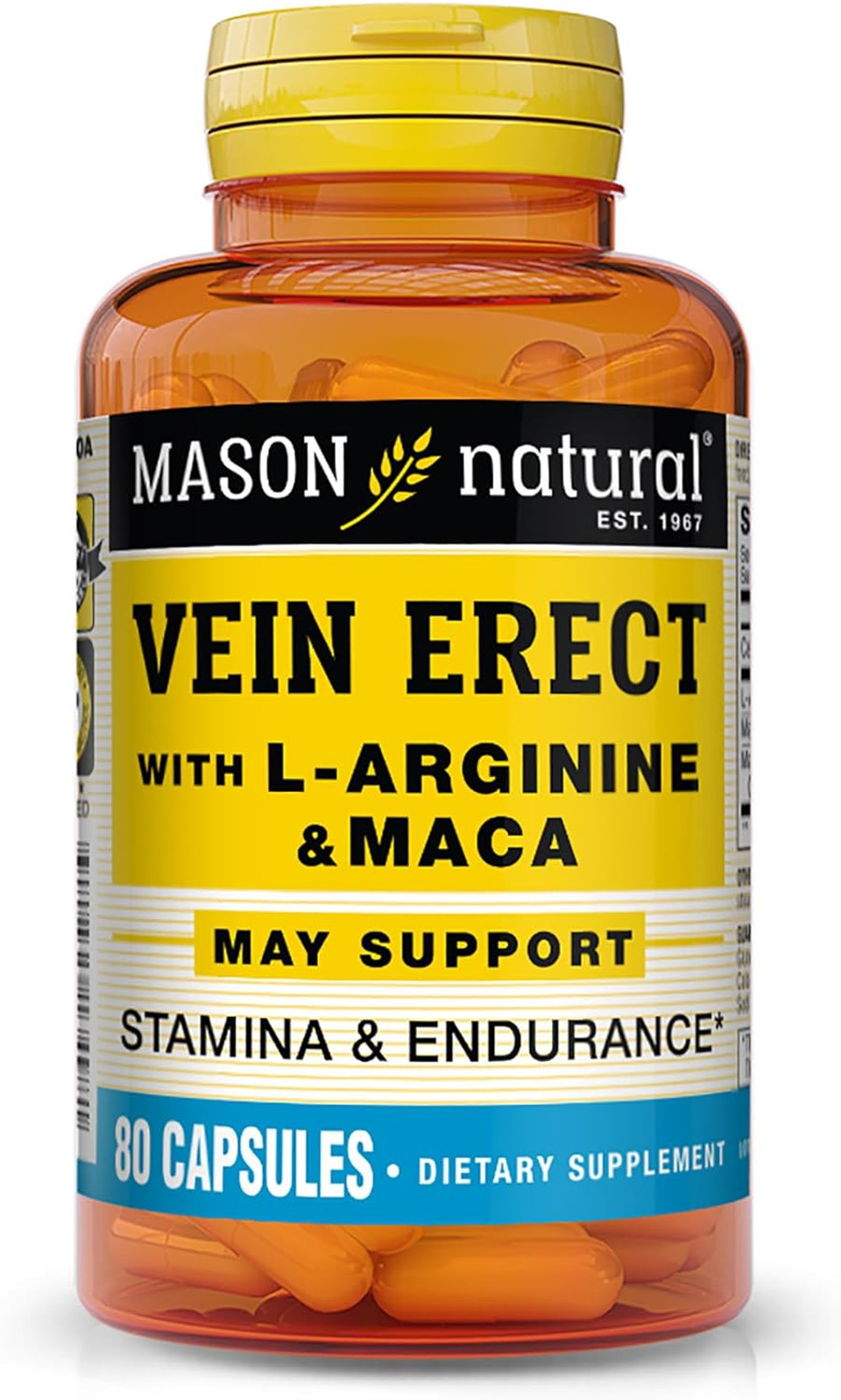 Mason Natural Veinerect With L-Arginine & Maca  80 Capsules