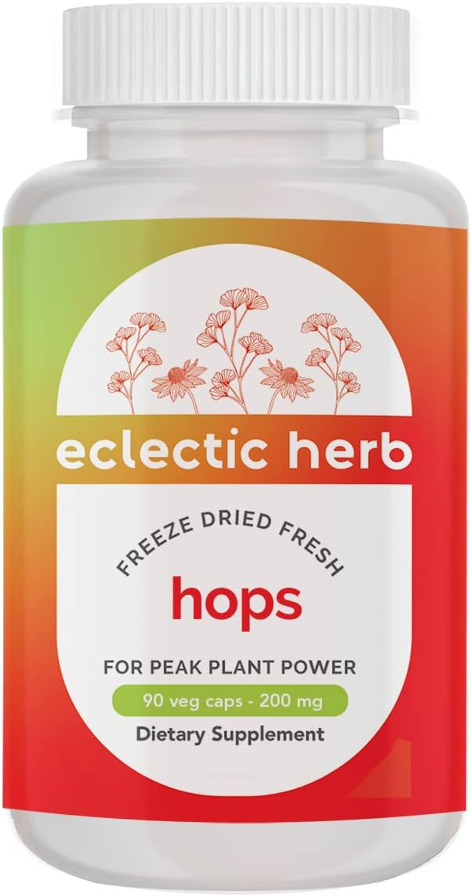 Eclectic Institute Raw Fresh Freeze-Dried Non-Gmo Hops | 90 Ct (200 Mg)