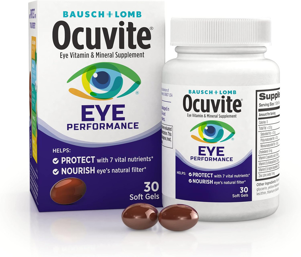 Ocuvite Bausch + Lomb Eye Performance Formula Soft Gels, 30 Count