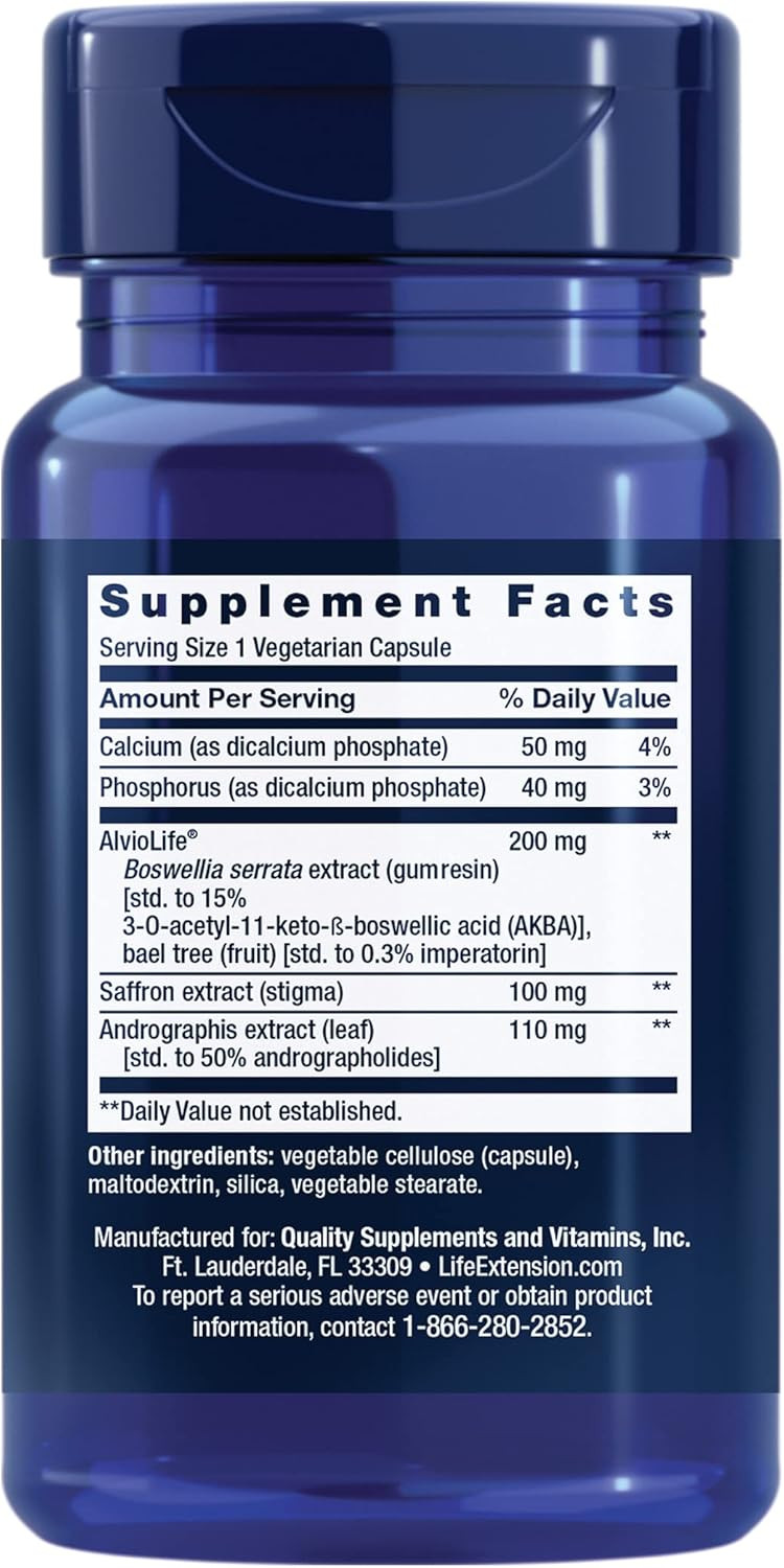 Life Extension Healthy Lungs  Lung Support Supplement - Helps Maintain Lung & Breathing Health With Boswellia, Bael, Saffron, Andrographolide - Gluten-Free, Once Daily - 30 Vegetarian Capsules