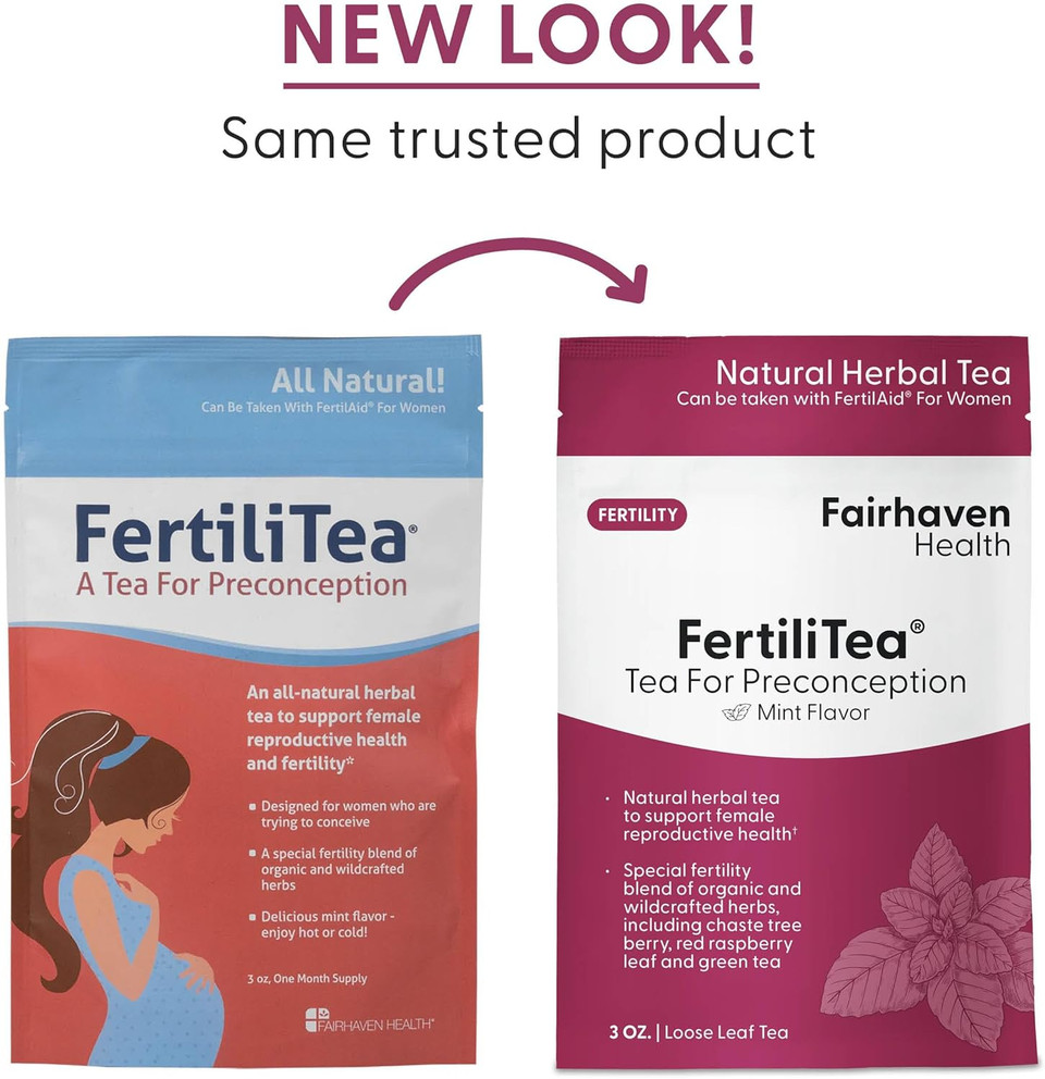 Fairhaven Health Fertilitea | Organic Fertility Tea For Women To Support Reproductive Health* | Prenatal Herbal Tea To Support Menstrual Cycle & Hormone Balance* | Contains Vitex | Mint | 60 Servings