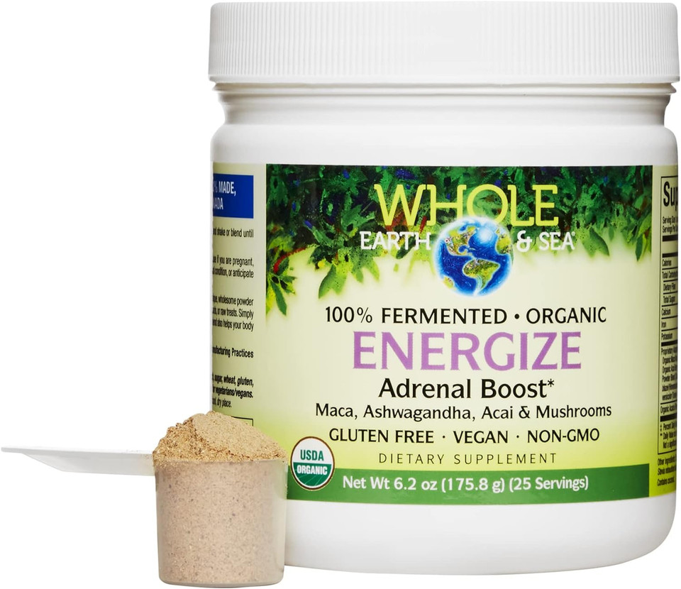 Whole Earth & Sea From Natural Factors, Energize Adrenal Boost With Maca Root, Ashwagandha & More 6.2 Oz Powder Whole Earth & Sea From Natural Factors, Energize Adrenal Boost With Maca Root, Ashwagandha & More 6.2 Oz Powder