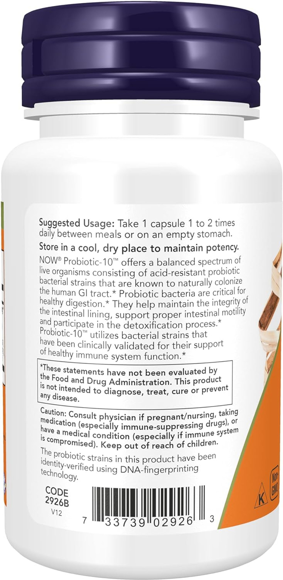 Now Supplements, Probiotic-10, 25 Billion, With 10 Probiotic Strains, Dairy, Soy And Gluten Free, Strain Verified, 50 Veg Capsules