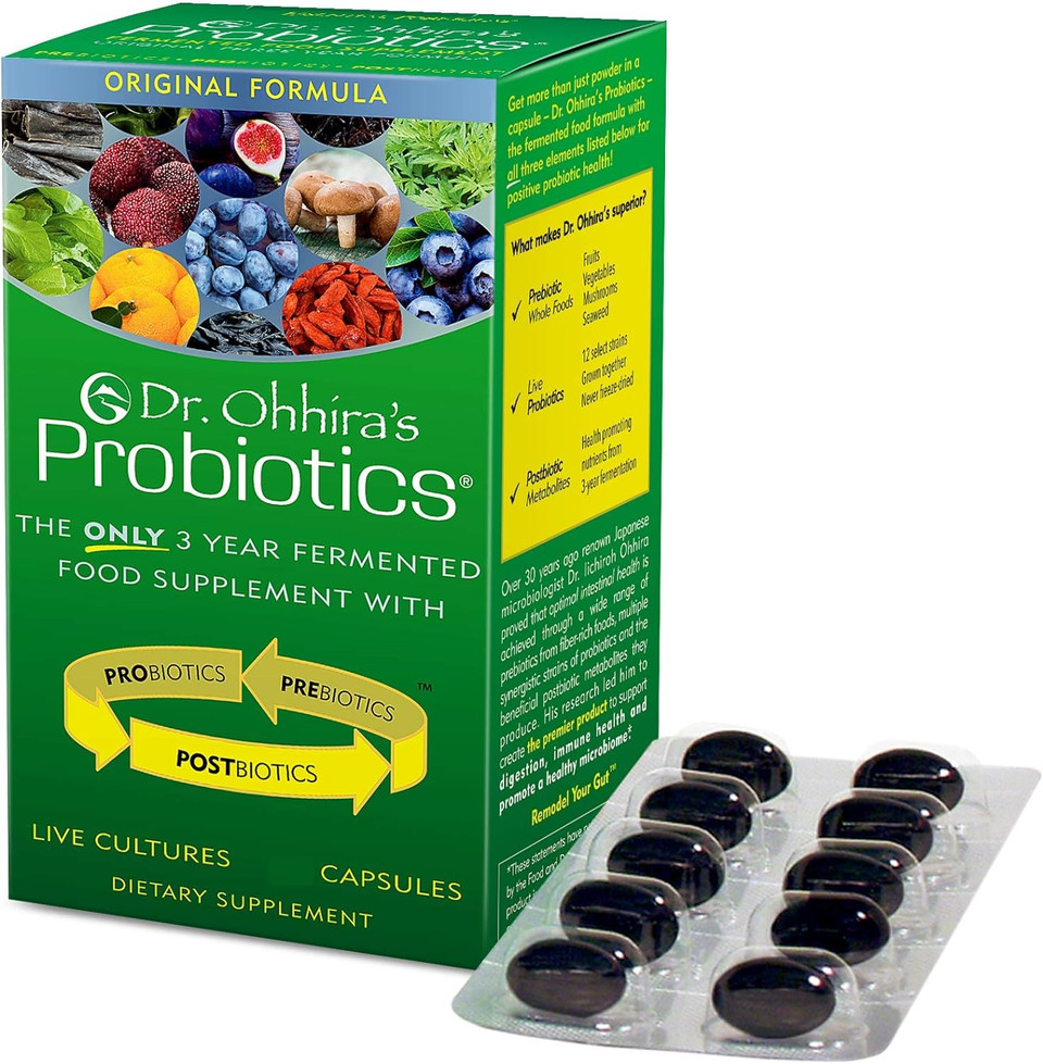 Dr. Ohhiraã¢ÂS Probiotics Original Formula With 3 Year Fermented Prebiotics, Live Active Probiotics And The Only Product With Postbiotic Metabolites, 100 Capsules
