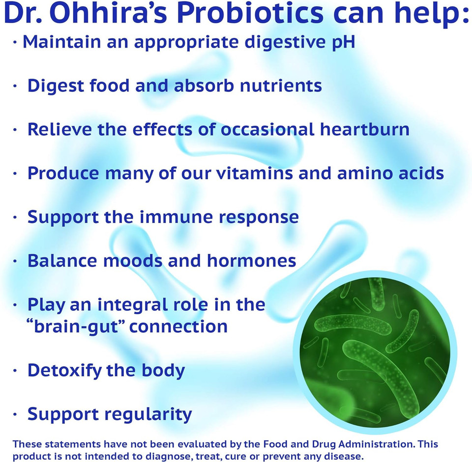 Dr. Ohhiraã¢ÂS Probiotics Original Formula With 3 Year Fermented Prebiotics, Live Active Probiotics And The Only Product With Postbiotic Metabolites, 100 Capsules