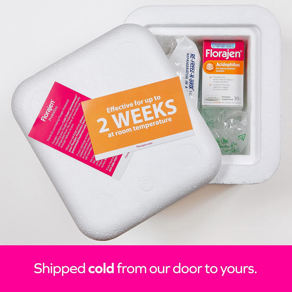 Florajen Acidophilus Probiotics, Gut Health, Vaginal Health, And Immune Support Supplement, Constipation And Bloating Relief For Adults, 60 Capsules (Refrigerated)