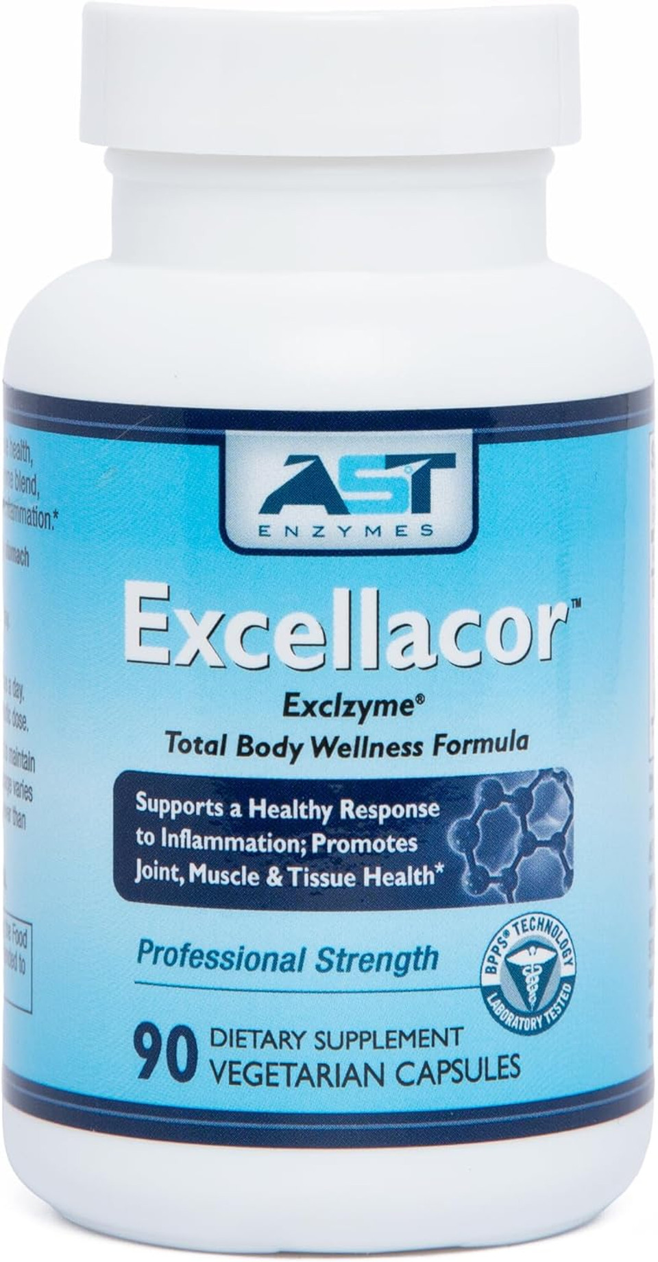 Excellacor | Proteolytic Systemic Enzymes Formula | With Acid-Resistant Serrapeptase | Total Body Support | 90 Vegetarian Capsules