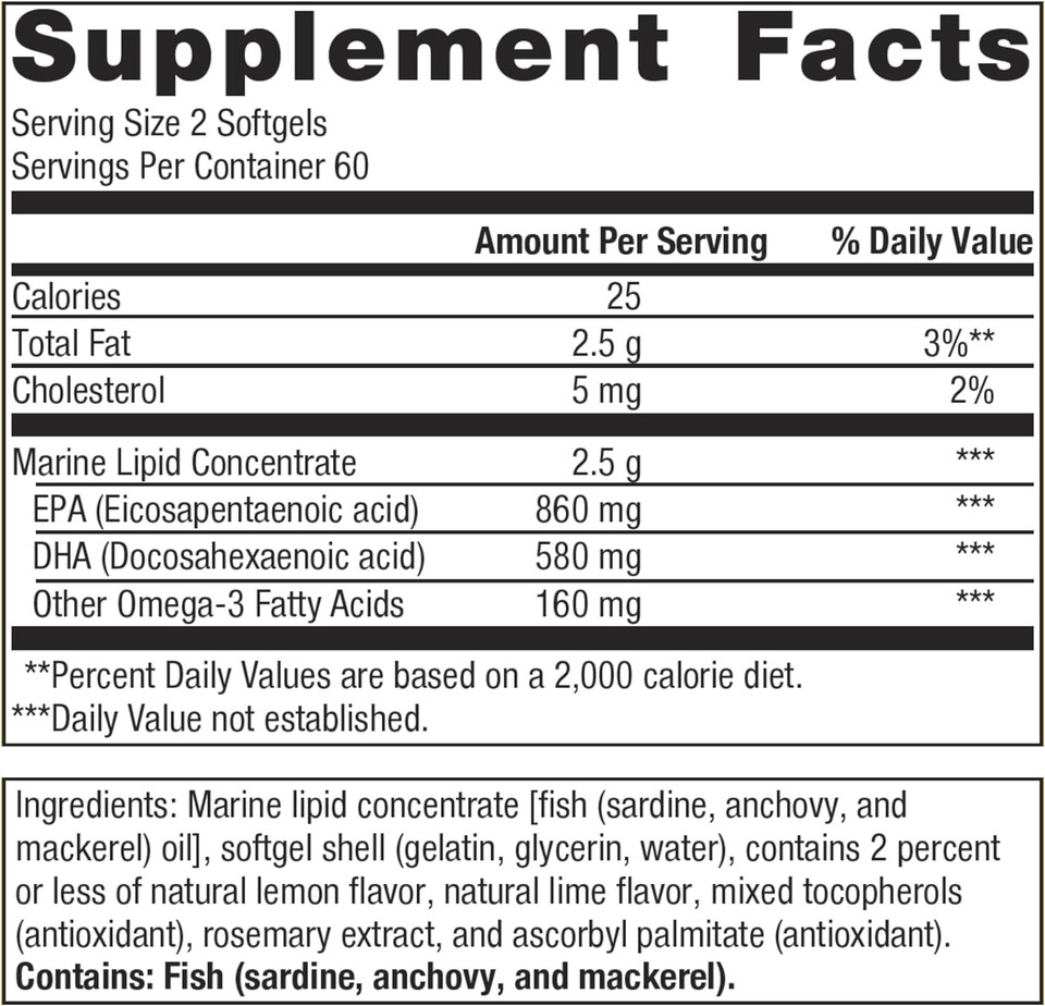 Metagenics OmegaGenics EPA-DHA 720- Omega-3 Fish Oil Supplement - for Heart Health, Musculoskeletal Health & Immune System Health* - with DHA & EPA - 120 Softgels