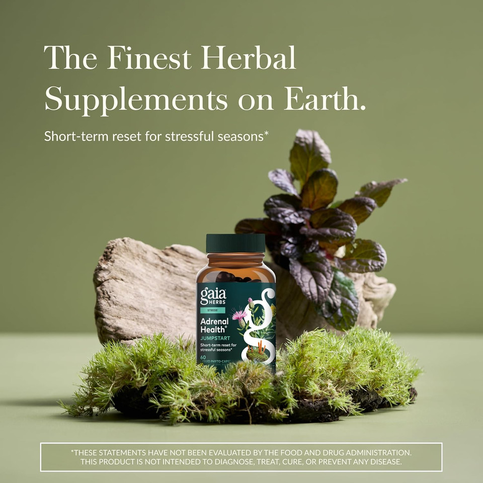 Gaia Herbs Jump Start - Helps Sustain Healthy Energy And Stress Levels - With Cordyceps, Schisandra, Rhodiola, And Licorice - 60 Vegan Liquid Phyto-Capsules (30-Day Supply)