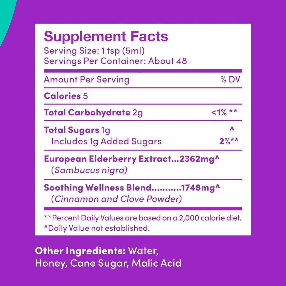 Further Food Elderberry Syrup For Immune Support, Sambucus Elderberry Supplement, Daily Herbal Immune System Support For Kids And Adults, Gluten Free (8 Fl Oz Of Elderberry Soothing Syrup)