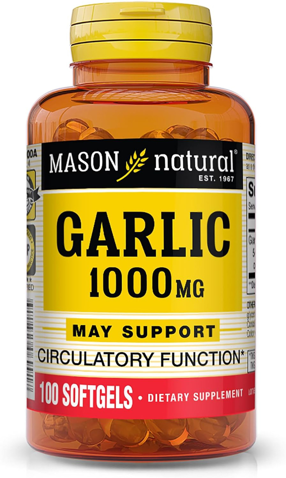 Mason Natural Garlic Oil 1000 Mg 100 Softgels