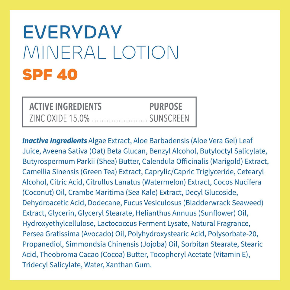 Seaweed Bath Co. Everyday Mineral Spf 40 Broad Spectrum Sunscreen Lotion, 3.4 Ounce, Sustainably Harvested Seaweed, Sea Kale, Prebiotics