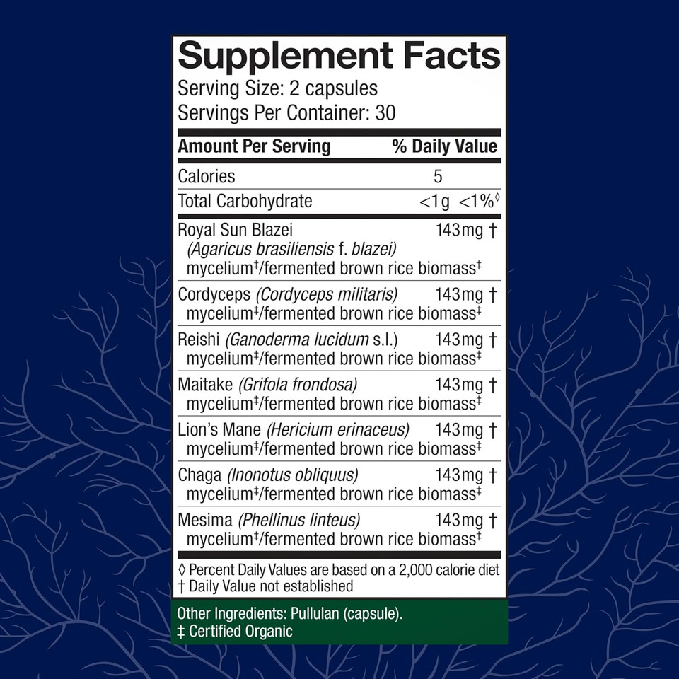 Host Defense Stamets 7-7 Species Blend - Mushroom Supplement For Immune Support - Includes Royal Sun Blazei, Cordyceps, Reishi, Maitake, Lion'S Mane, Chaga & Mesima - 60 Capsules (30 Servings)