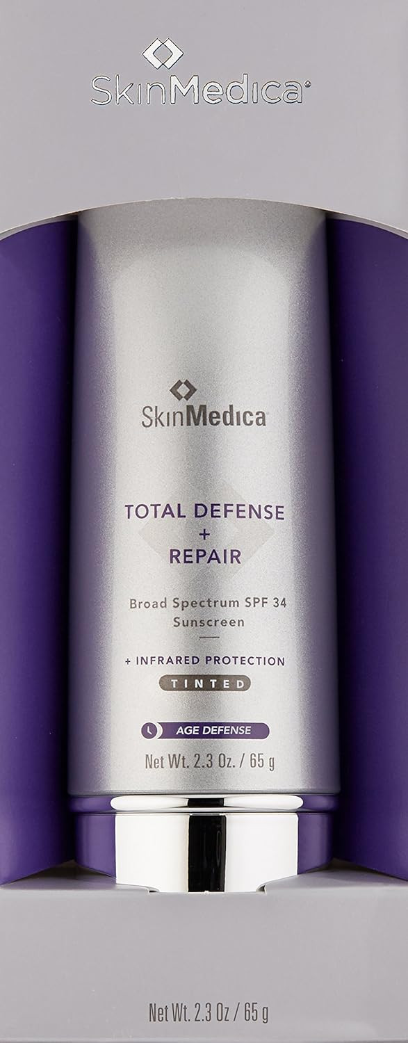 Skinmedica Total Defense + Repair Spf 34 Tinted Sunscreen For Face. This Lightweight, Facial Sunscreen Is Ideal For Oily And/Or Combination Skin, 2.3 Oz