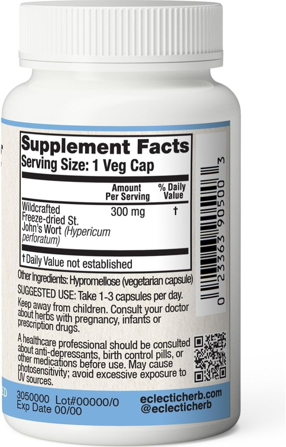 Eclectic Institute Raw Fresh Freeze-Dried Non-Gmo St. John'S Wort | Herbal Health Supplement, Promotes A Positive Mood | 90 Ct