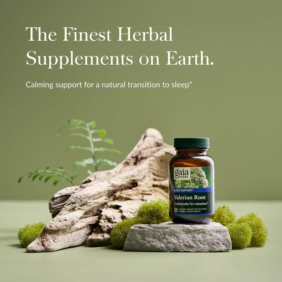 Gaia Herbs Valerian Root - Natural Sleep Support For A Natural Calm To Help Relaxation To Prepare For Sleep - With Organic Valerian Root Extract - 60 Vegan Liquid Phyto-Capsules (30-Day Supply)