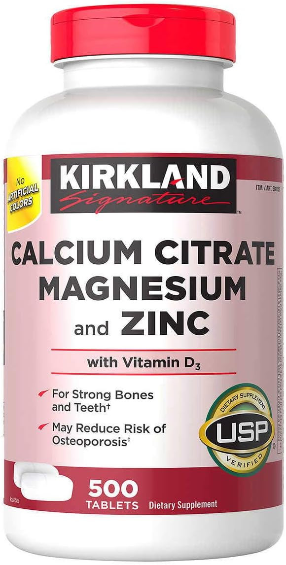 Kirkland Signature Calcium Citrate 500Mg, 500 Count (Pack Of 2)