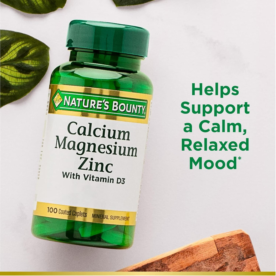 Nature'S Bounty Calcium Magnesium & Zinc Caplets, Immune & Supporting Bone Health, 100 Count Nature'S Bounty Calcium Magnesium & Zinc Caplets, Immune & Supporting Bone Health, 100 Count
