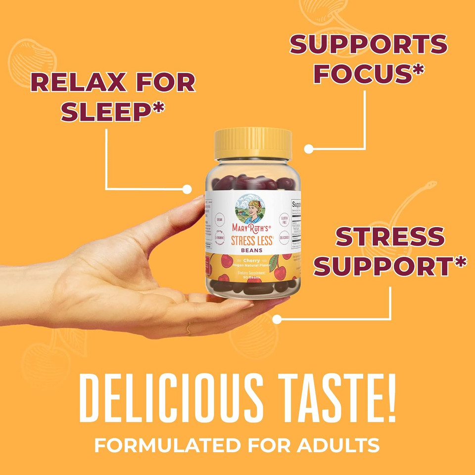 Maryruth Organics Magnesium Citrate Vita-Beans | 1 Month Supply | Magnesium Supplement With L-Theanine | Calm Magnesium For Adults & Kids 14+ | Bone, Nerve, Gut Health | Vegan | Non-Gmo | 90 Count