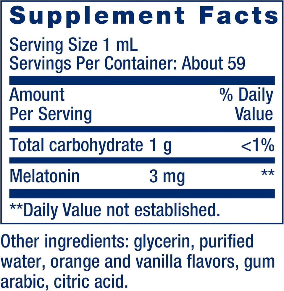 Life Extension Fast-Acting Liquid Melatonin  Sleep & Cellular Health Support Supplement  Gluten-Free  Non-Gmo  Citrus-Vanilla Flavor  Net Wt. 2 Fl.Oz. (59 Servings)